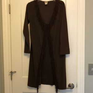 True Light Fringe Long Jacket. LG- Made in the USA